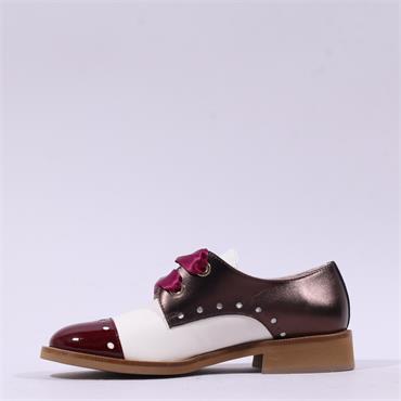 Marco Moreo Maura Toe Cap Ribbon Lace - White Bordo Taupe